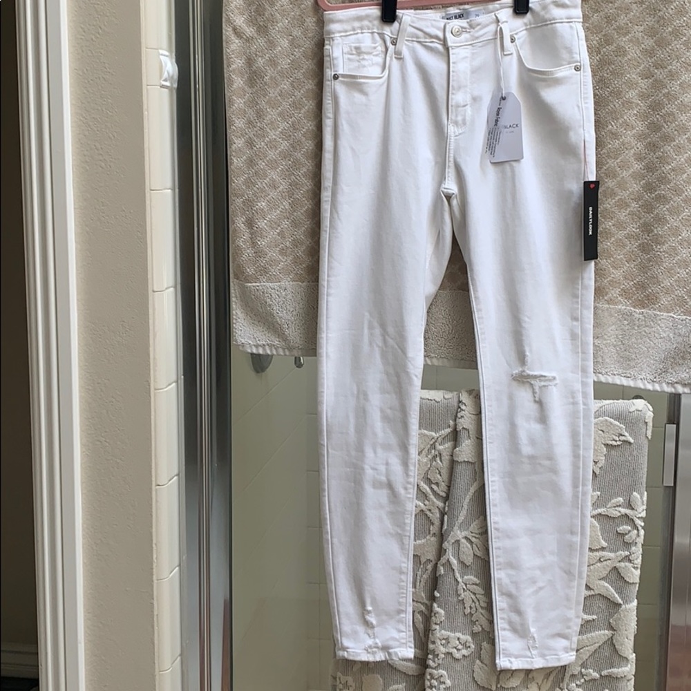 White skinny distressed jeans